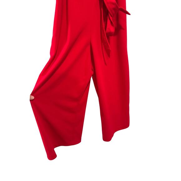 Calvin Klein Belted Wide Leg Jumpsuit Red Size 12 - Picture 3 of 9